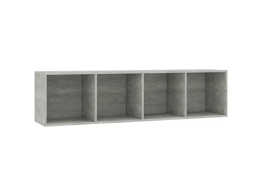 Meuble TV 4 niches bois gris effet béton Asana 143cm