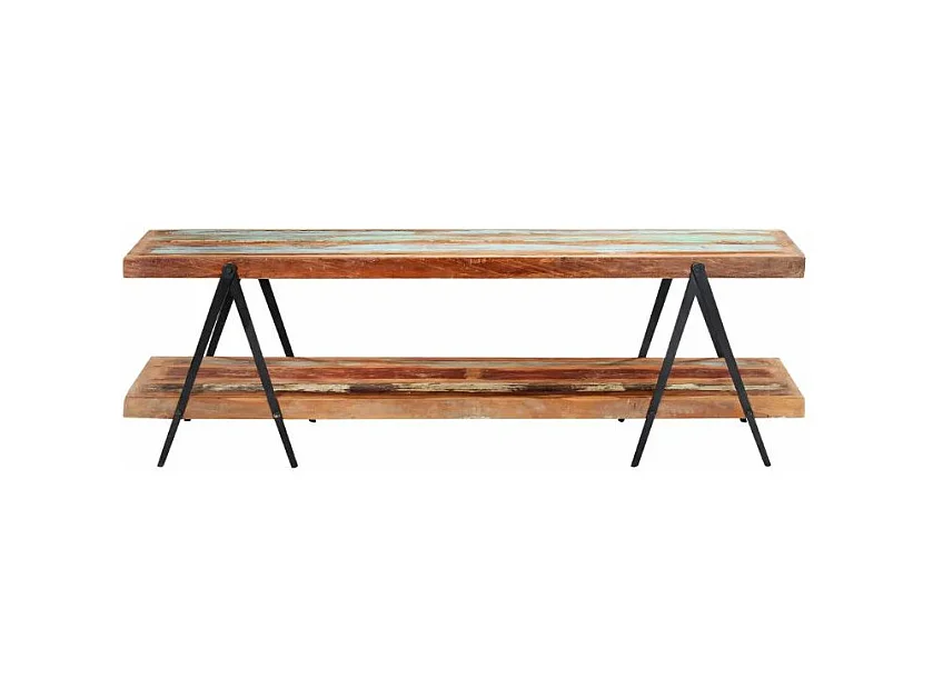 Meuble TV bois massif recyclé et métal noir Boust