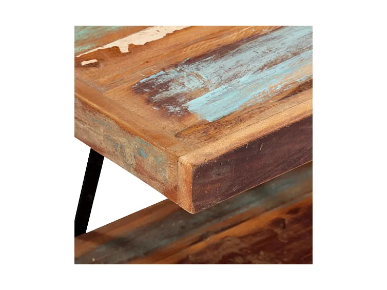 Meuble TV bois massif recyclé et métal noir Boust