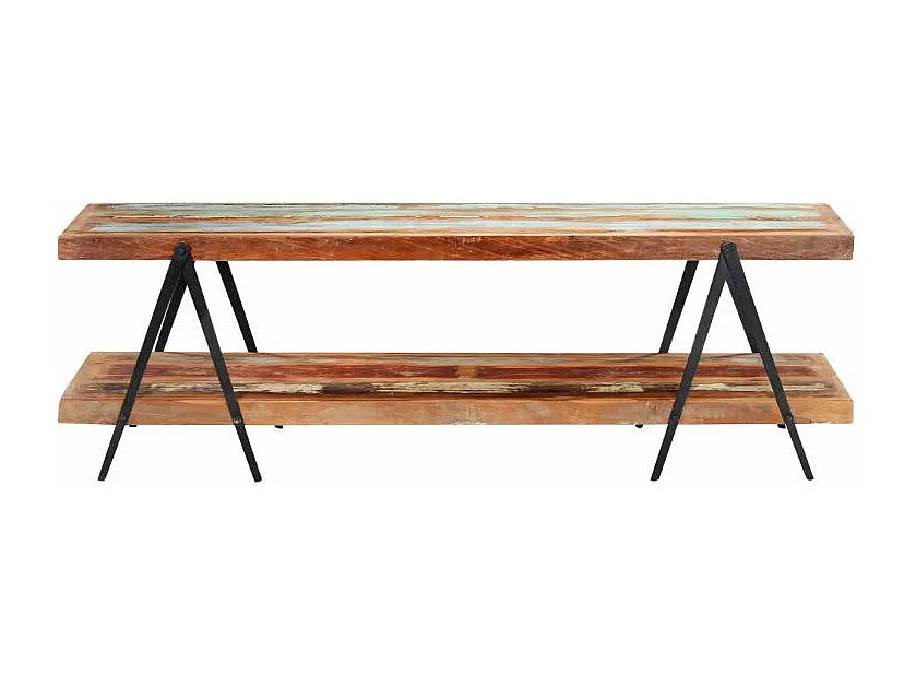 Meuble TV bois massif recyclé et métal noir Boust