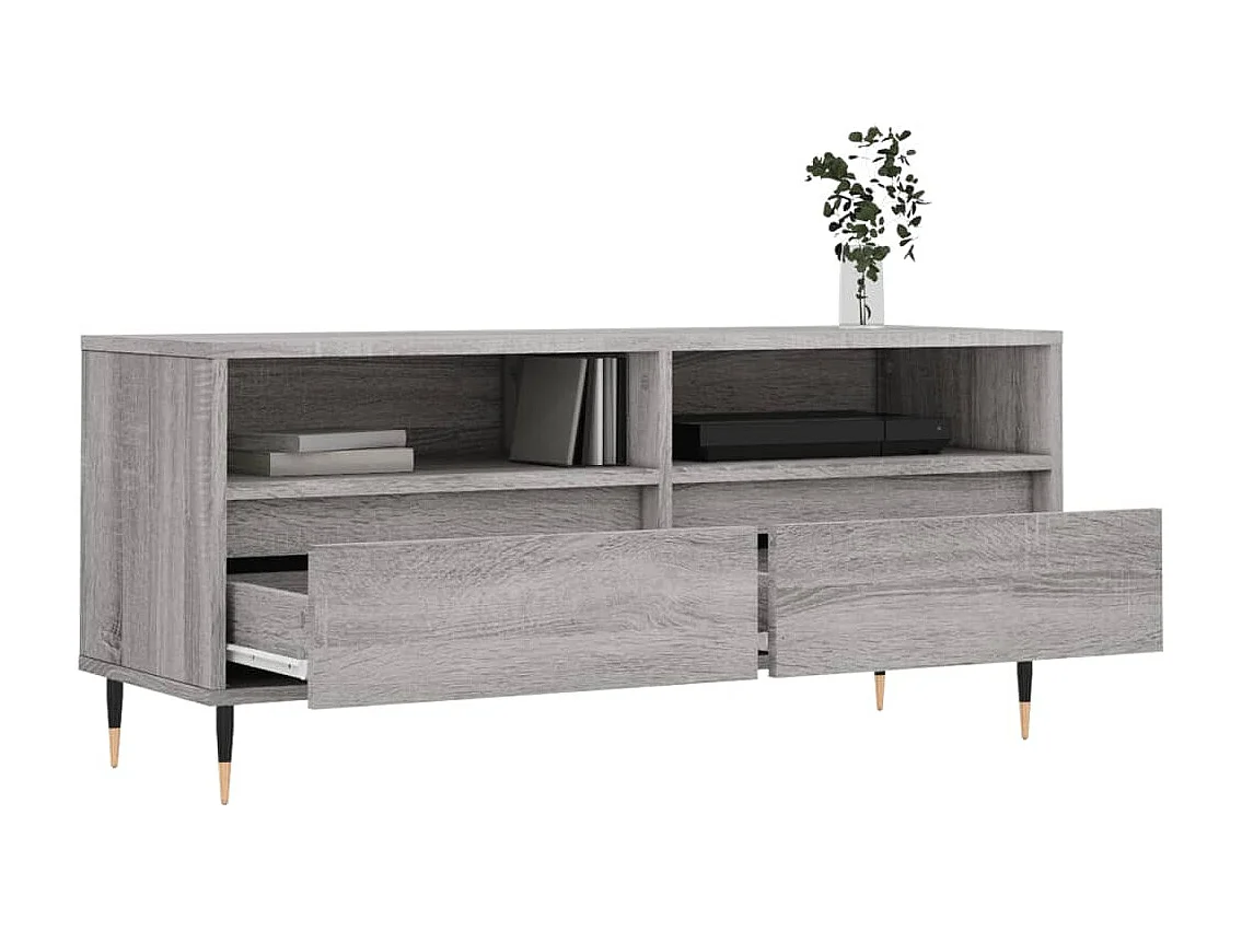 Meuble TV sonoma gris 100x34,5x44,5 bois d'ingénierie