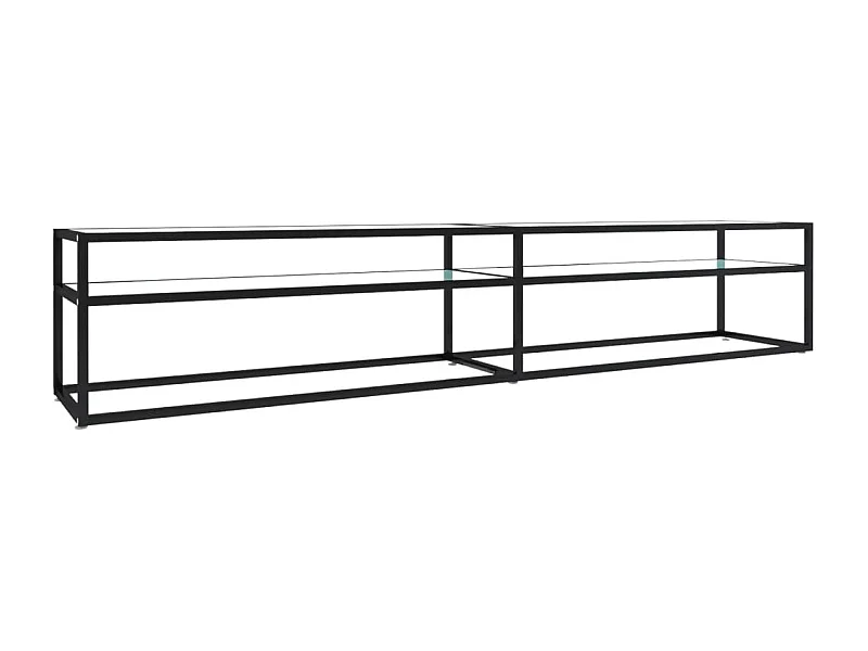 Meuble TV Marbre blanc 220x40x40,5 Verre trempé
