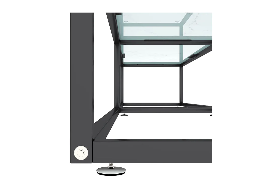 Meuble TV Marbre blanc 220x40x40,5 Verre trempé