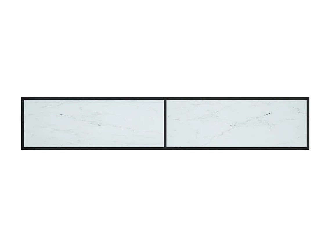 Meuble TV Marbre blanc 220x40x40,5 Verre trempé