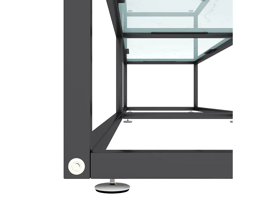 Meuble TV Marbre blanc 220x40x40,5 Verre trempé