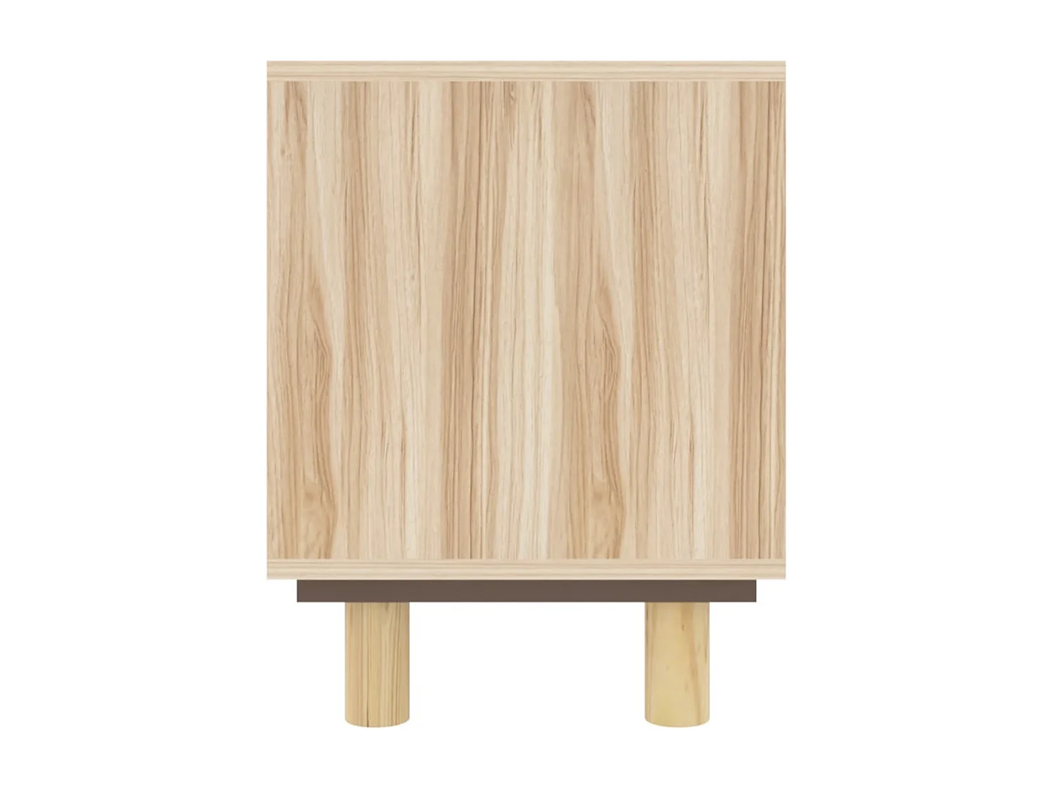 Meuble TV en bois 2 portes en Rotin naturel 105cm - Modèle Kaliga-Couleur Blanc