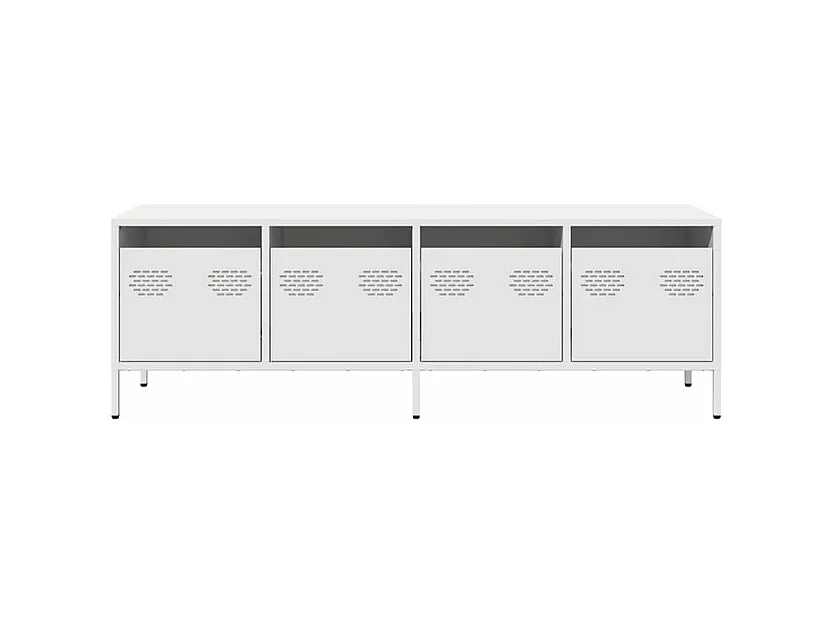 Meuble TV blanc 135x39x43,5 acier laminé à froid