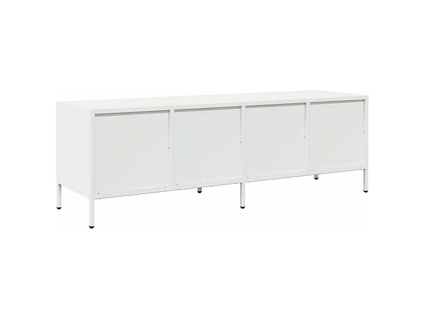 Meuble TV blanc 135x39x43,5 acier laminé à froid
