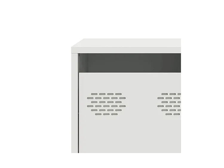 Meuble TV blanc 135x39x43,5 acier laminé à froid