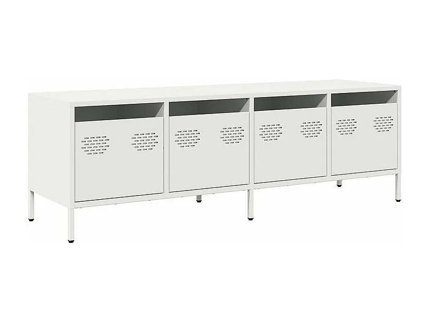 Meuble TV blanc 135x39x43,5 acier laminé à froid
