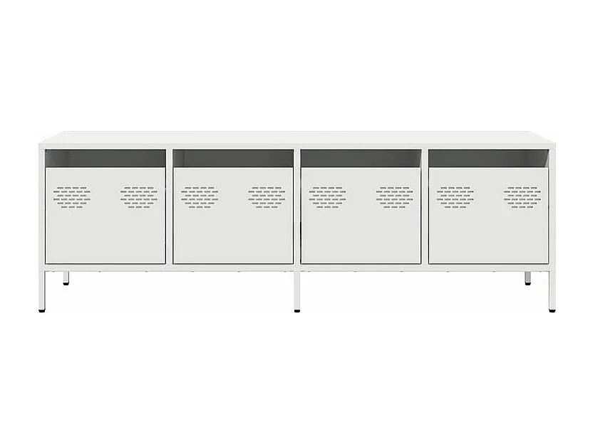 Meuble TV blanc 135x39x43,5 acier laminé à froid