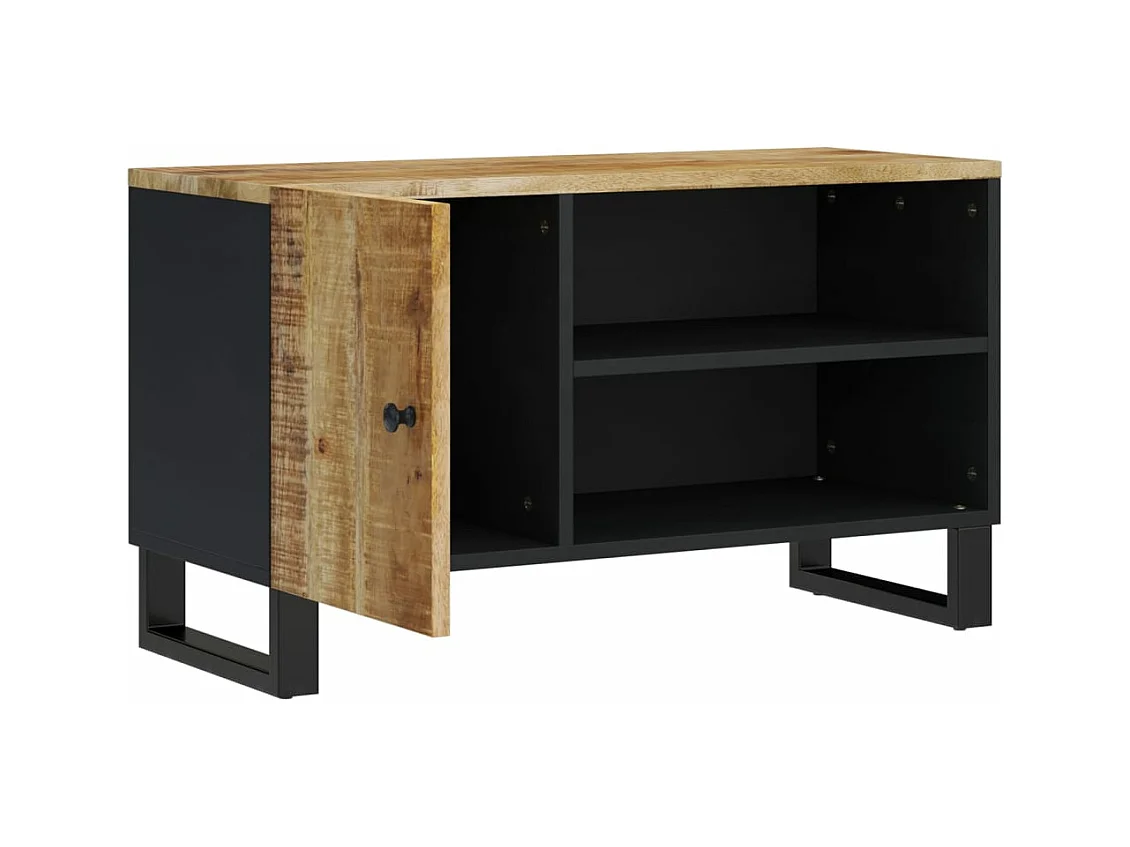 Meuble TV 80x33x46 bois de manguier et d'ingénierie