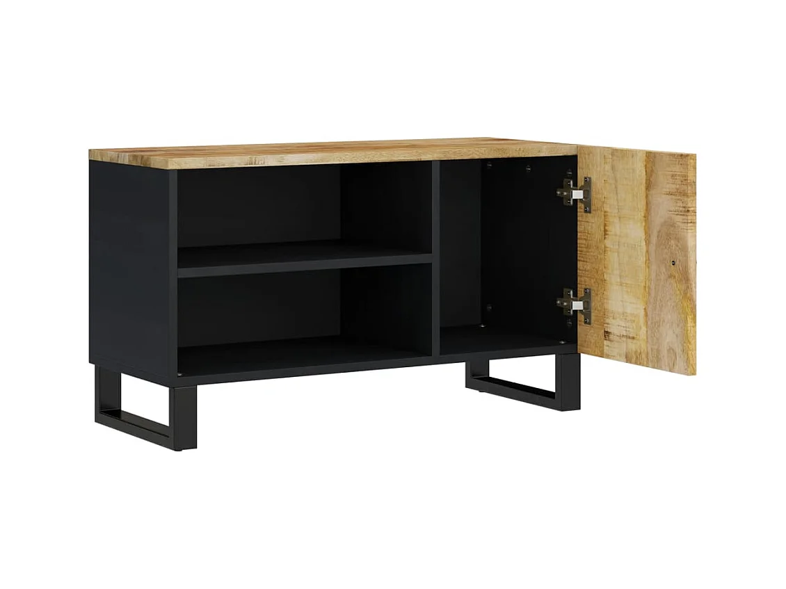 Meuble TV 80x33x46 bois de manguier et d'ingénierie