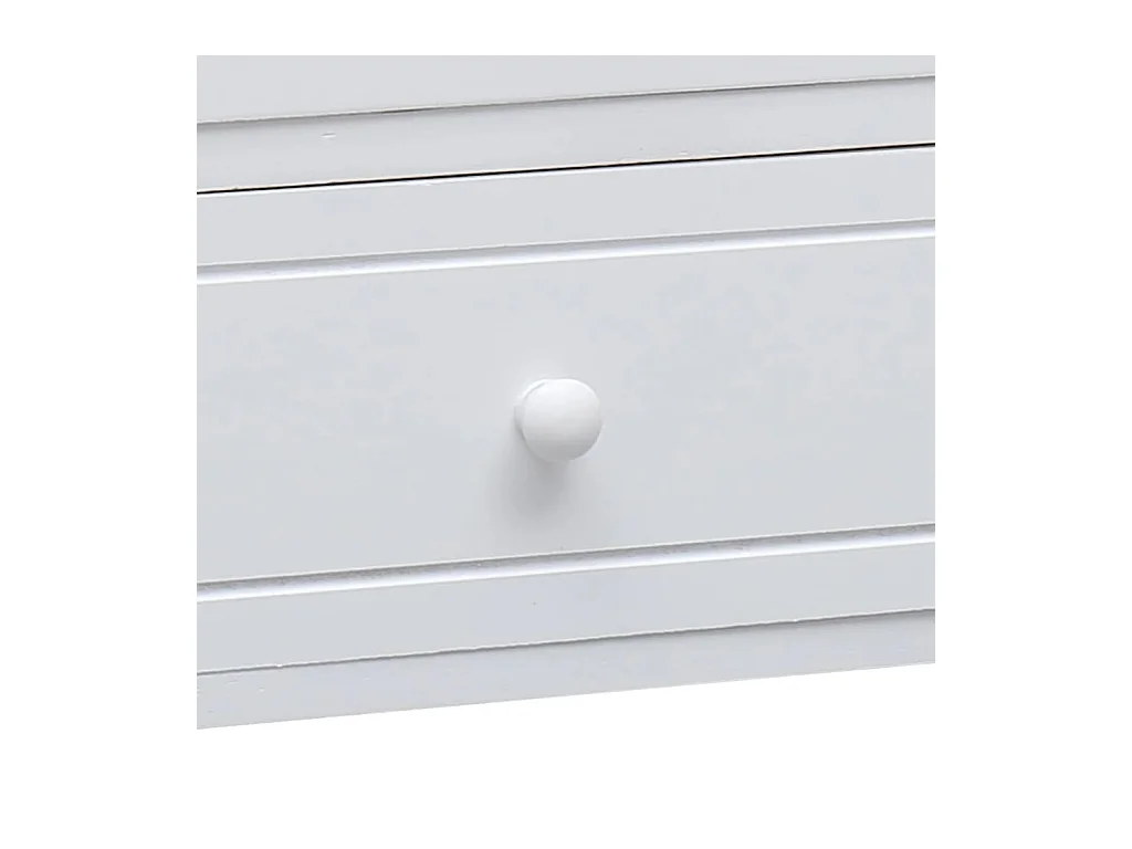 Meuble TV Blanc 108x30x40 Bois de Paulownia solide 2