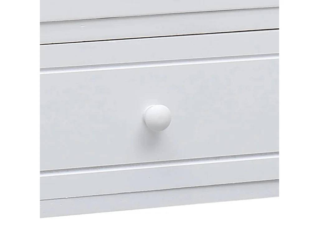 Meuble TV Blanc 108x30x40 Bois de Paulownia solide 2