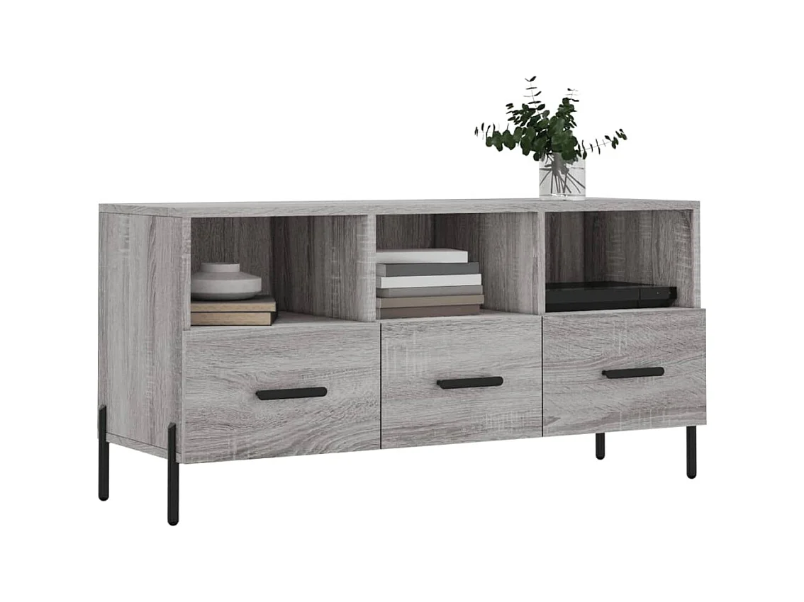 Meuble TV sonoma gris 102x36x50 bois d'ingénierie