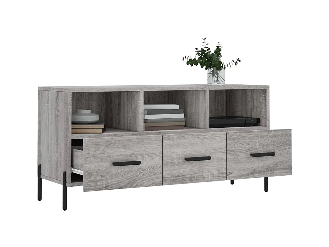 Meuble TV sonoma gris 102x36x50 bois d'ingénierie