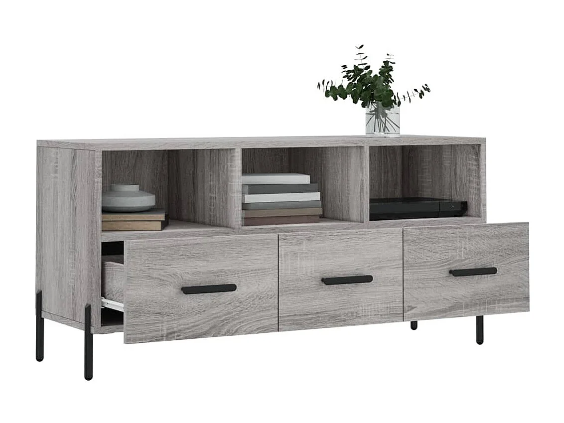 Meuble TV sonoma gris 102x36x50 bois d'ingénierie