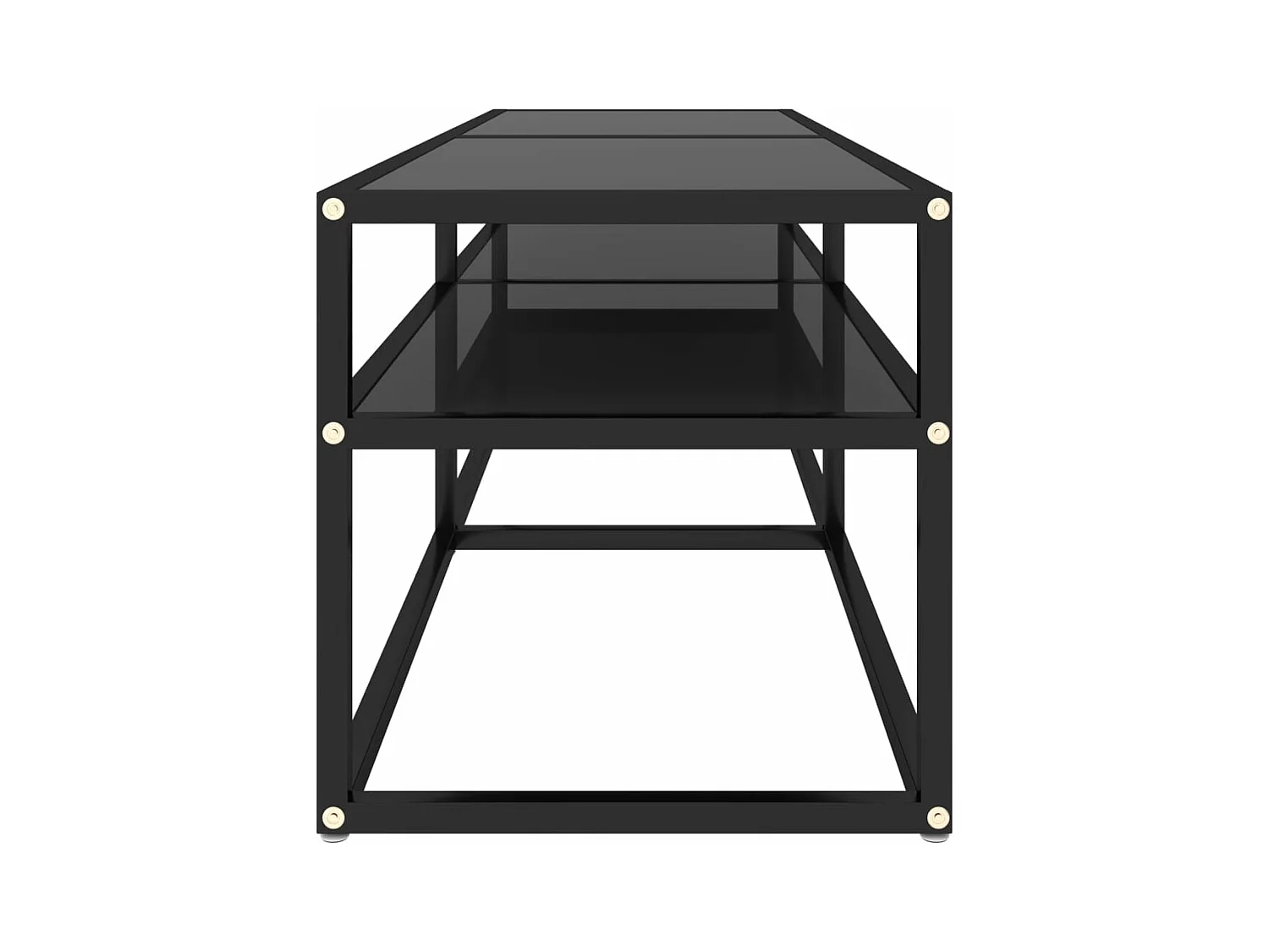 Meuble TV Noir 140x40x40,5 Verre trempé