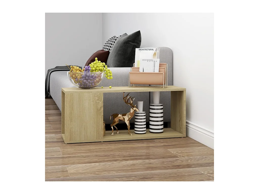 Meuble TV Chêne sonoma 80x24x32