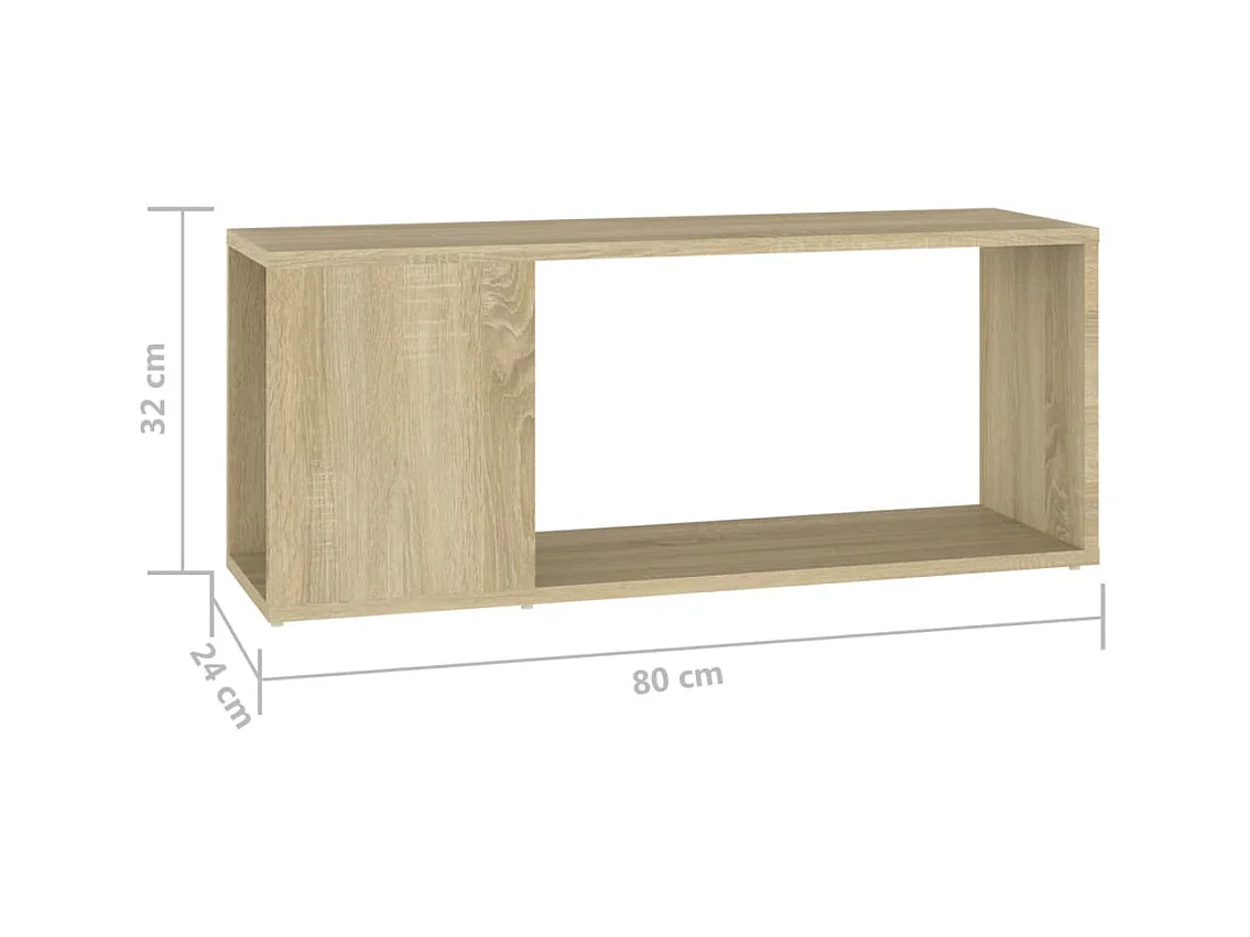 Meuble TV Chêne sonoma 80x24x32