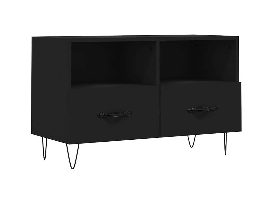 Meuble TV Noir 80x36x50 Bois d'ingénierie