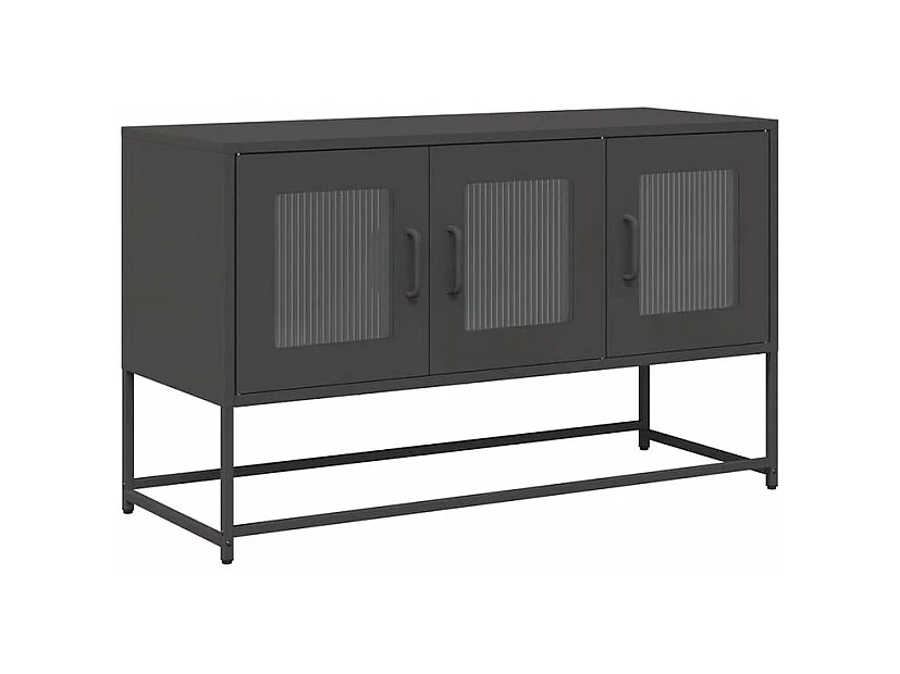 Meuble TV noir 100,5x39x60,5 acier laminé à froid
