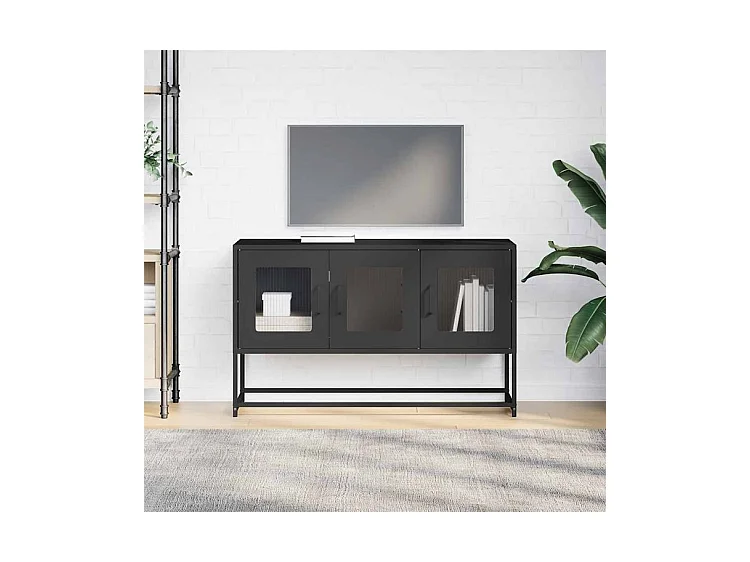Meuble TV noir 100,5x39x60,5 acier laminé à froid