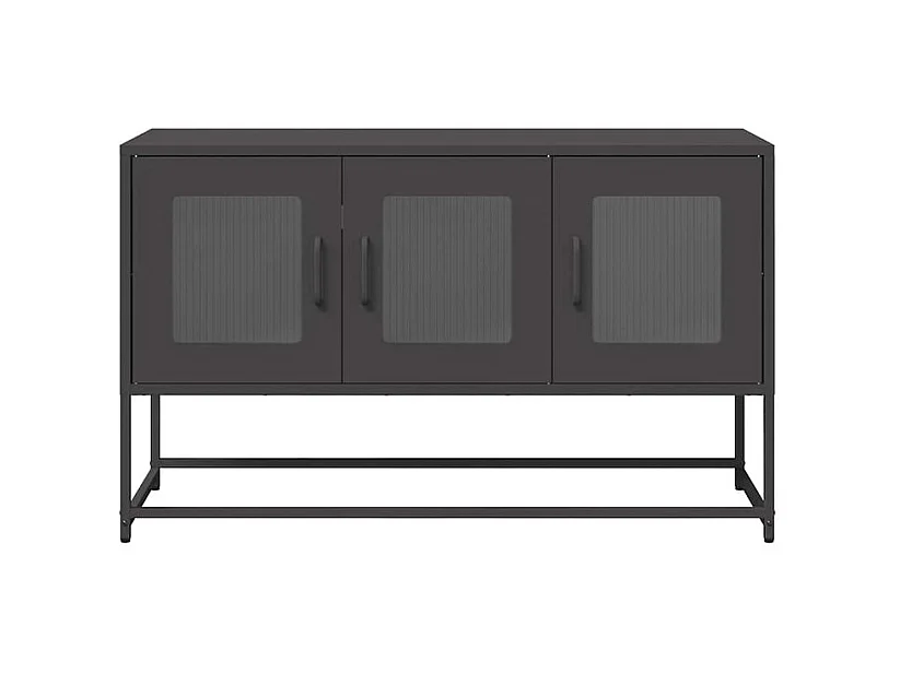 Meuble TV noir 100,5x39x60,5 acier laminé à froid