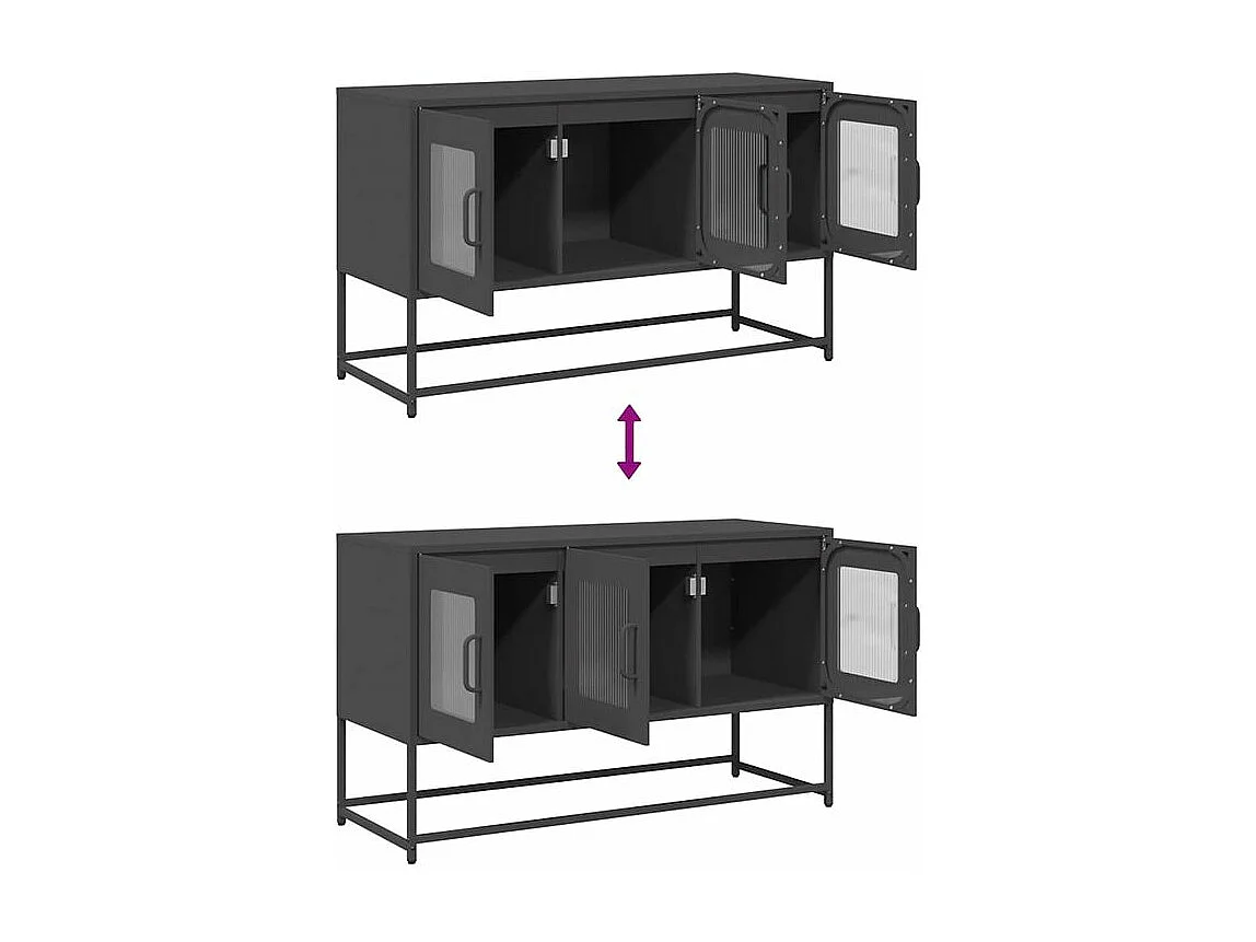 Meuble TV noir 100,5x39x60,5 acier laminé à froid