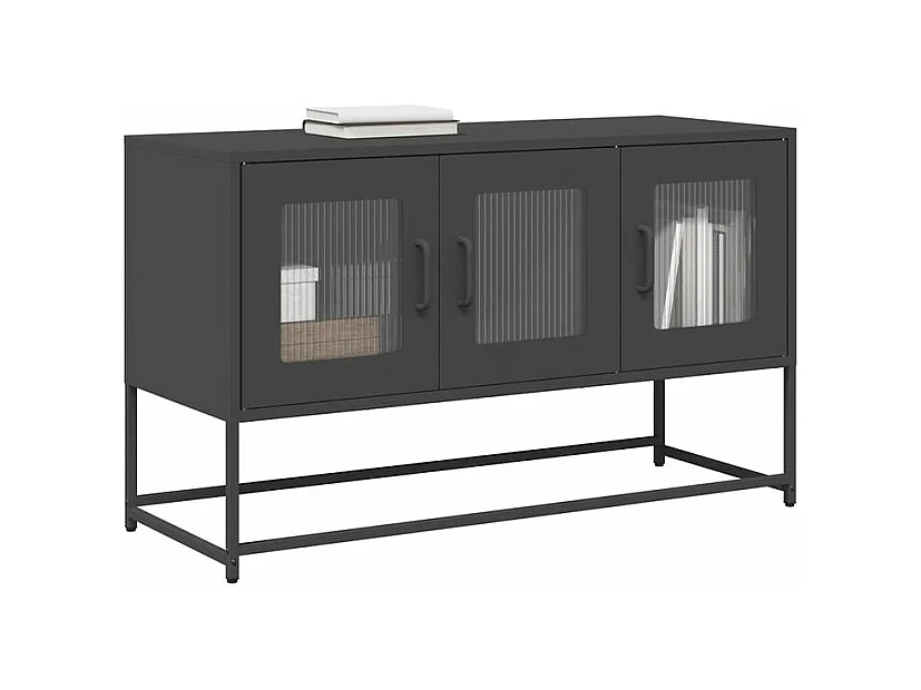 Meuble TV noir 100,5x39x60,5 acier laminé à froid
