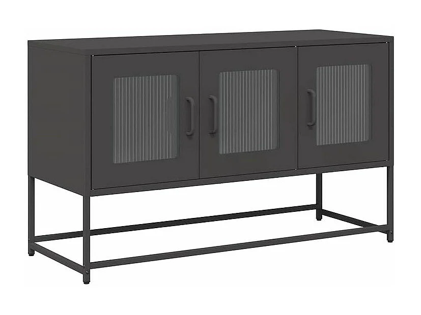 Meuble TV noir 100,5x39x60,5 acier laminé à froid