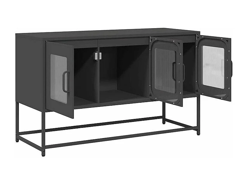 Meuble TV noir 100,5x39x60,5 acier laminé à froid