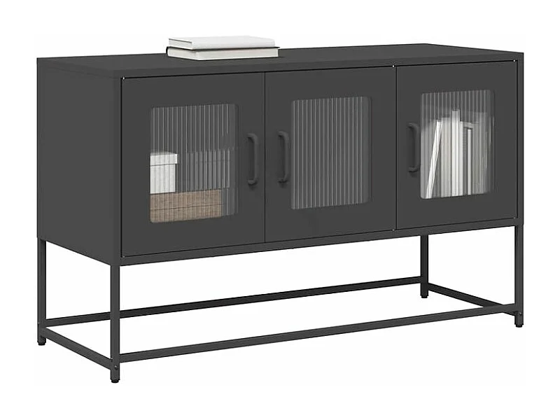 Meuble TV noir 100,5x39x60,5 acier laminé à froid