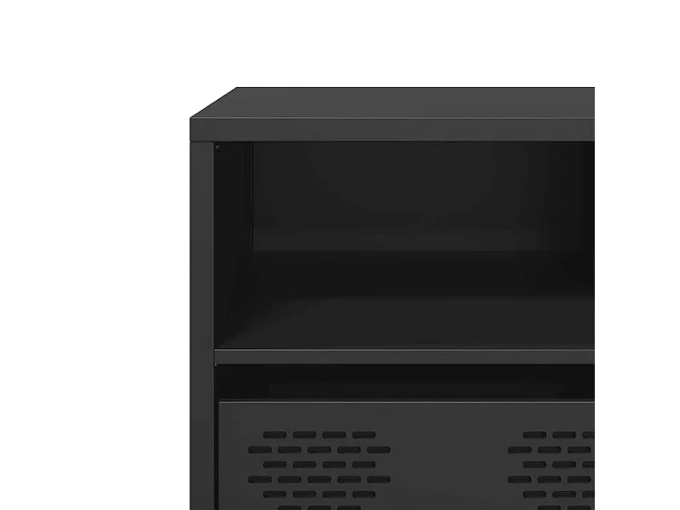 Meuble TV noir 135x39x43,5 acier laminé à froid