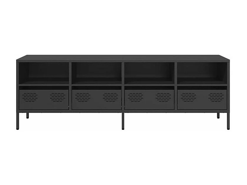 Meuble TV noir 135x39x43,5 acier laminé à froid