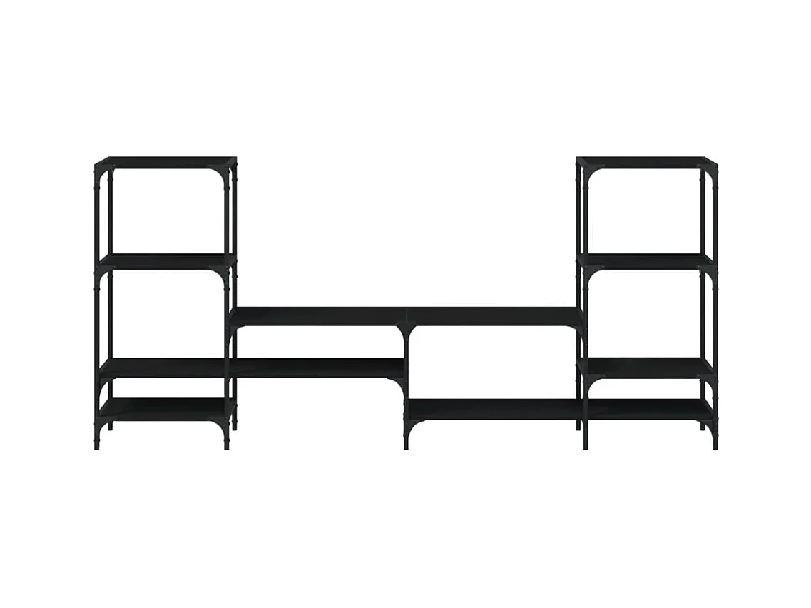 Meuble TV noir 206,5x28,5x95 Bois d'ingénierie