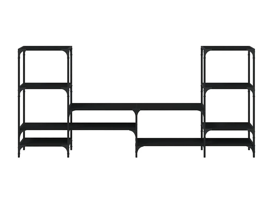 Meuble TV noir 206,5x28,5x95 Bois d'ingénierie