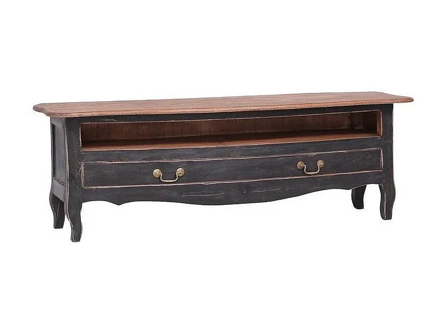 Meuble TV 1 tiroir bois de récupération blanc Lommi 120cm