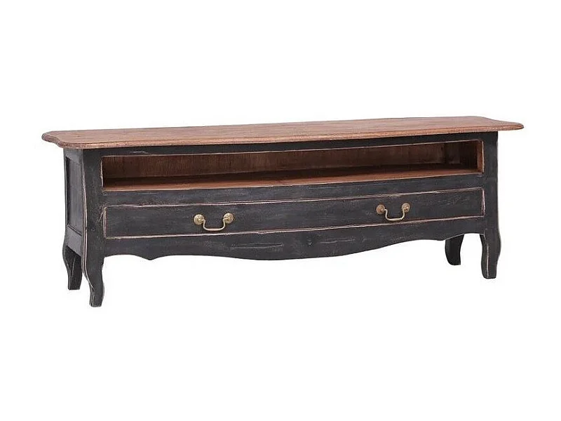 Meuble TV 1 tiroir bois de récupération blanc Lommi 120cm