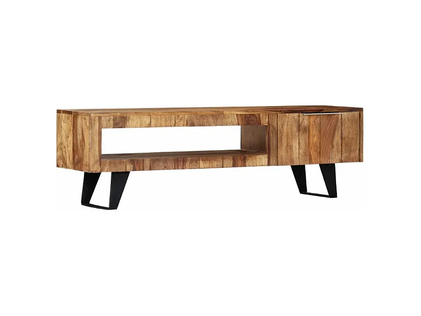 Meuble TV 1 porte sesham massif clair Softly