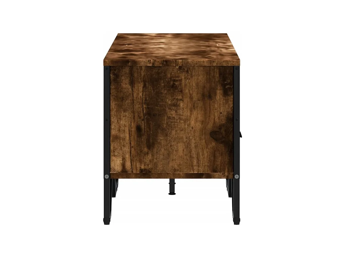 Meuble TV chêne fumé 122x34x41 bois d'ingénierie