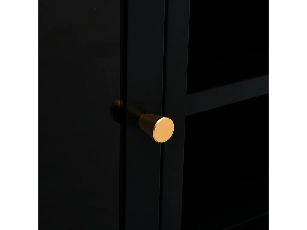 Meuble TV Noir 90x30x44 Acier et verre
