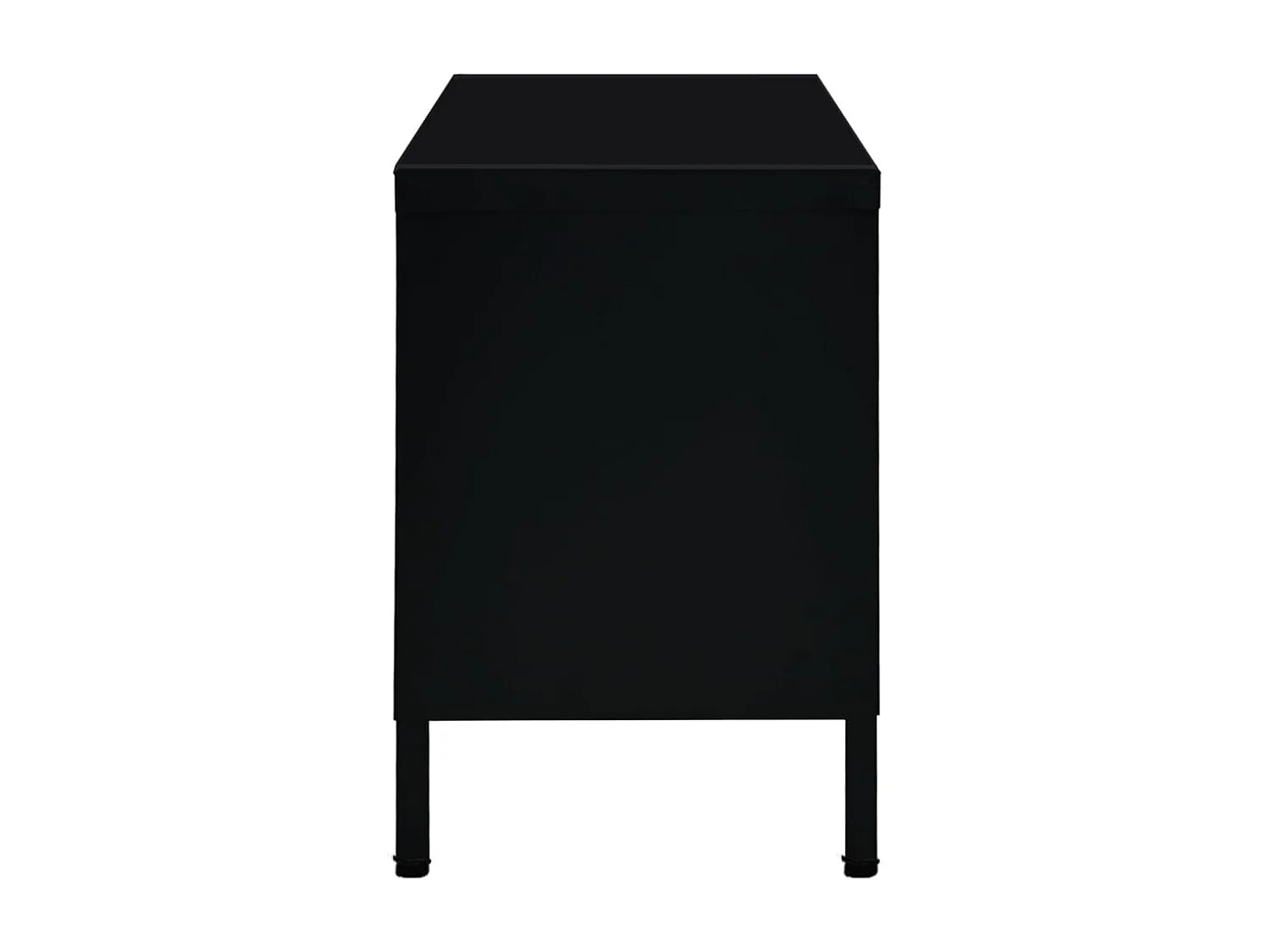 Meuble TV Noir 90x30x44 Acier et verre