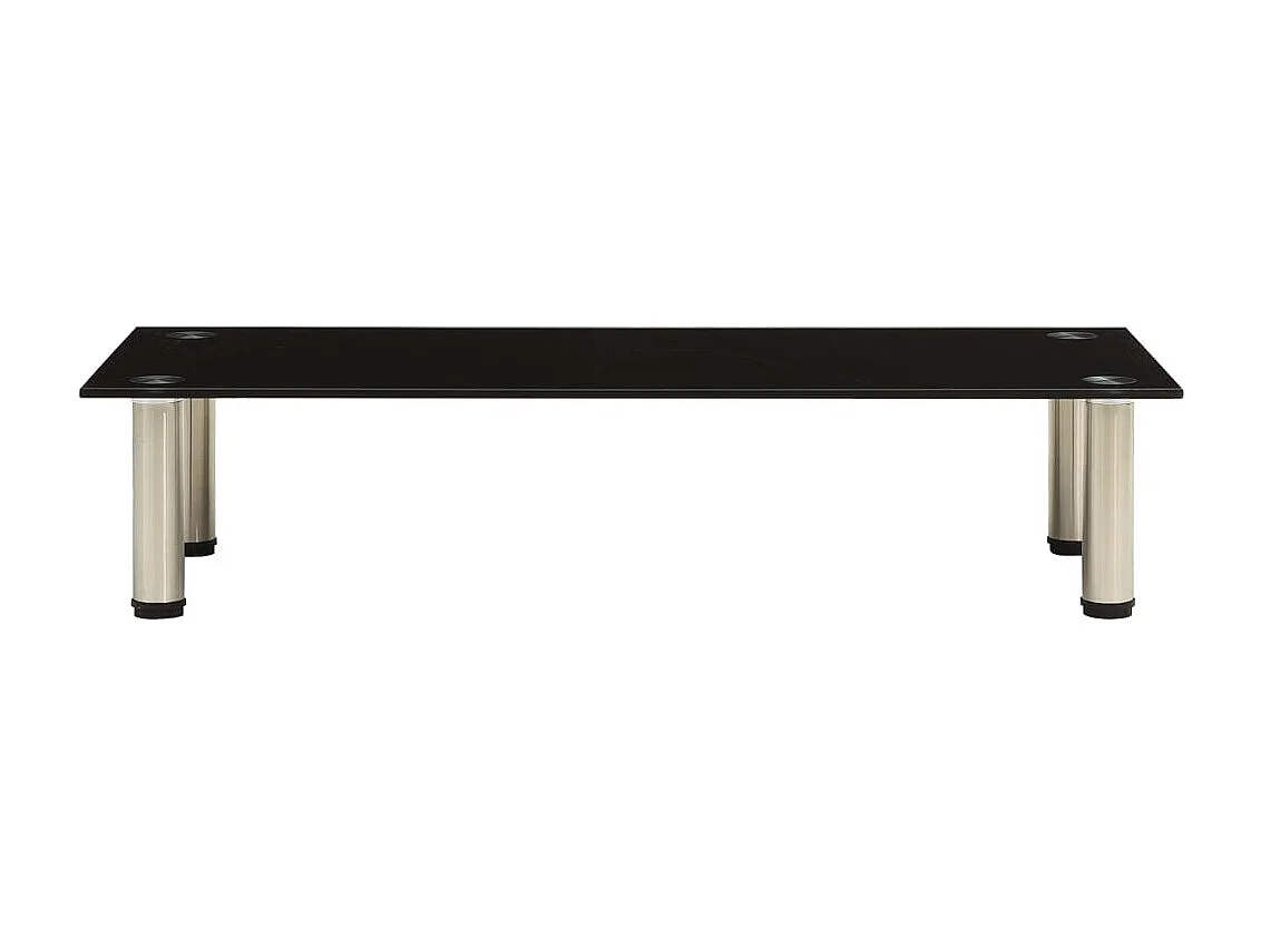 Meuble TV Noir 80x35x17 Verre trempé