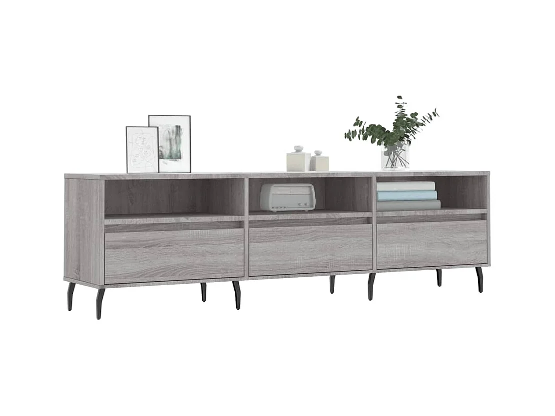 Meuble TV sonoma gris 150x30x44,5 bois d'ingénierie