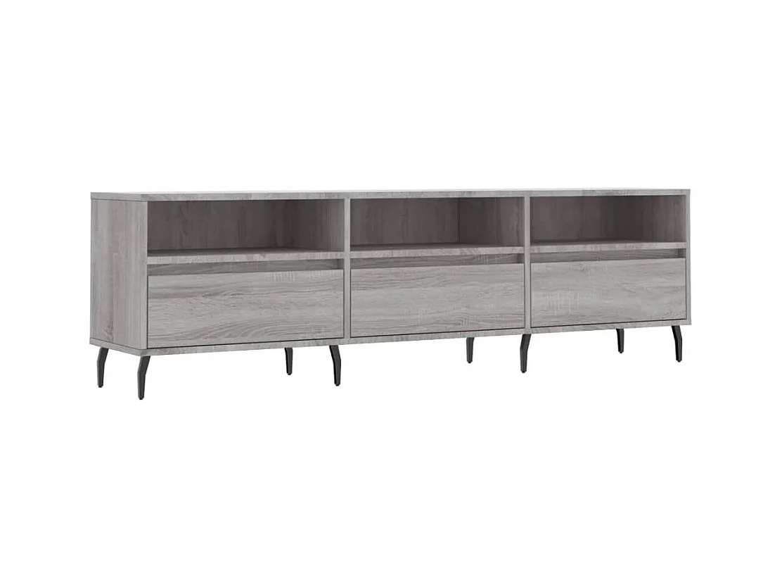 Meuble TV sonoma gris 150x30x44,5 bois d'ingénierie