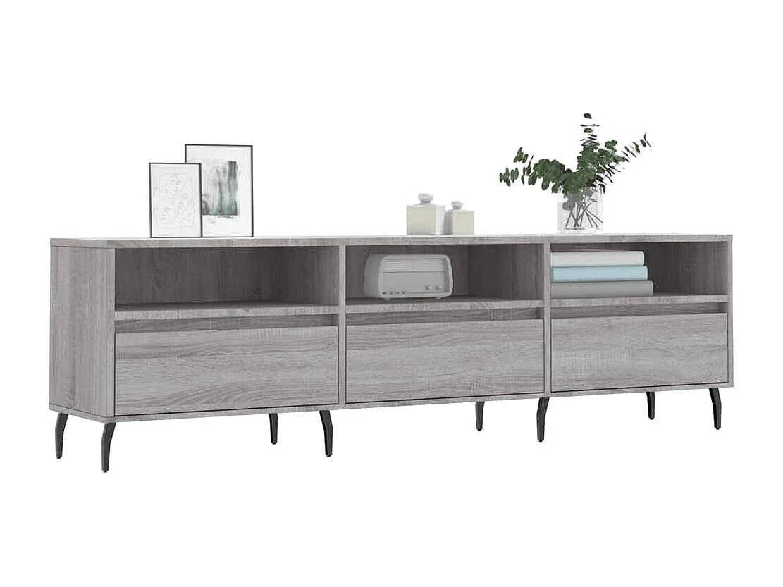 Meuble TV sonoma gris 150x30x44,5 bois d'ingénierie