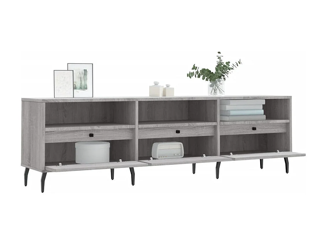 Meuble TV sonoma gris 150x30x44,5 bois d'ingénierie