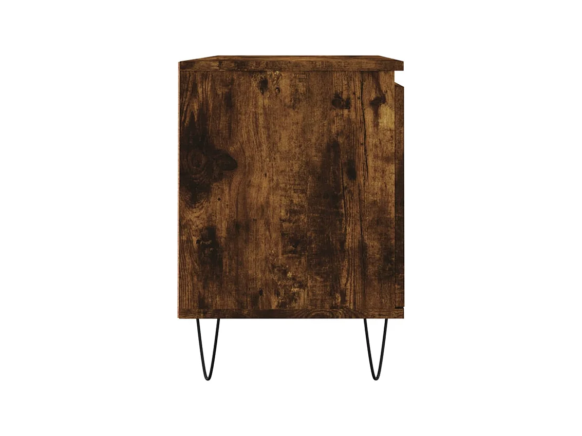 Meuble TV chêne fumé 104x35x50 bois d'ingénierie